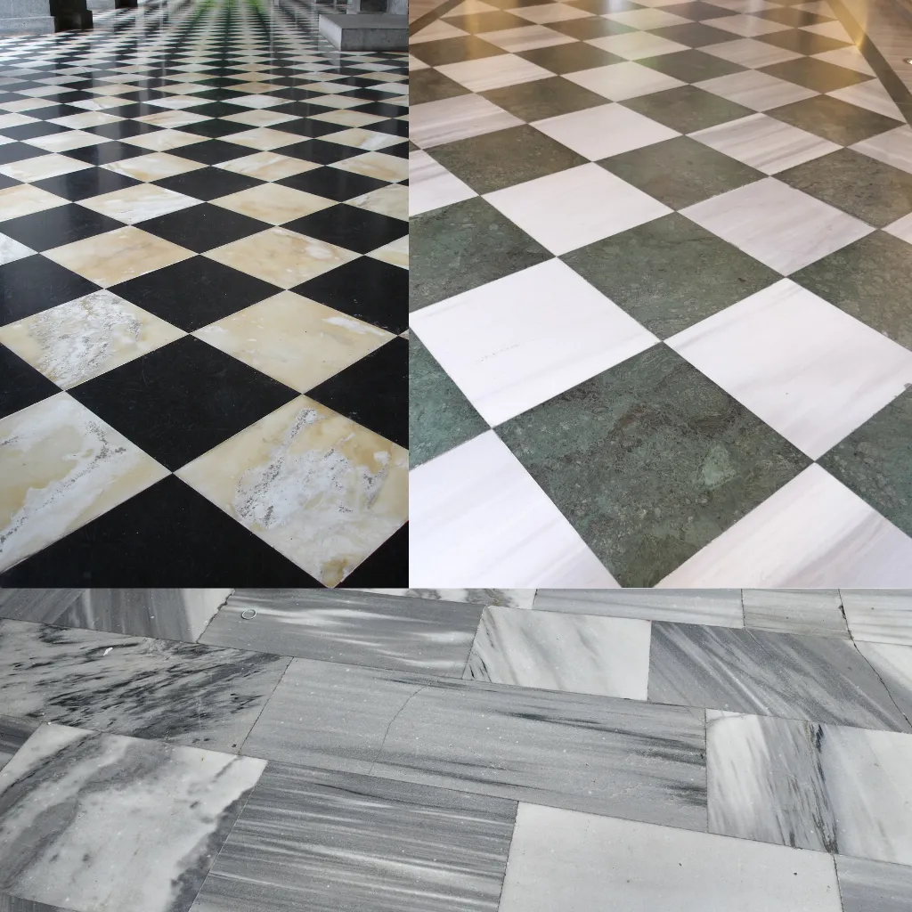 Types of Marble Floor Problems We Fix,yellow, stains, dull marble