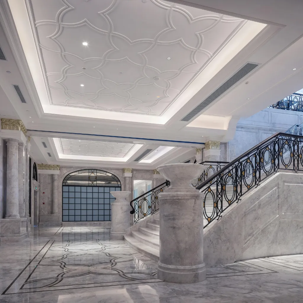 white marble villa restored by marblux in dubai